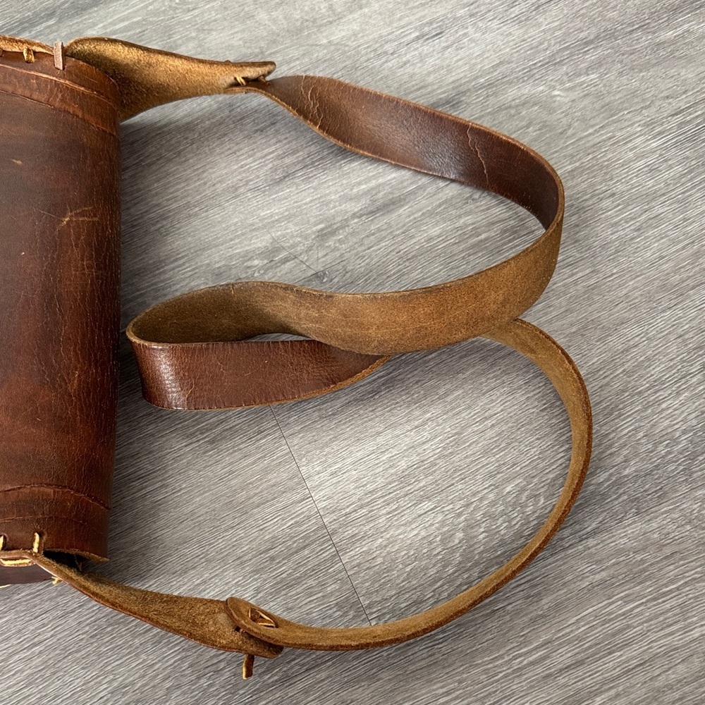 Vintage Brown Embossed Leather Bag - Picture 9 of 14